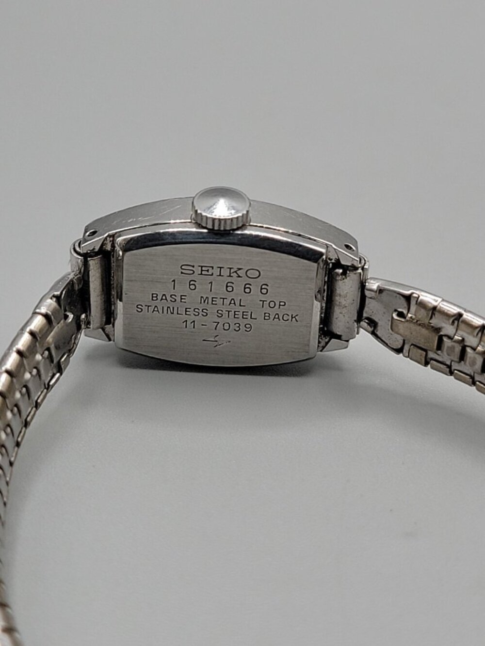 VTG 1971 Seiko 11-7039 Ladies Mechanical Watch Blue Dial 17mm 6" Textured Band - Picture 3 of 16